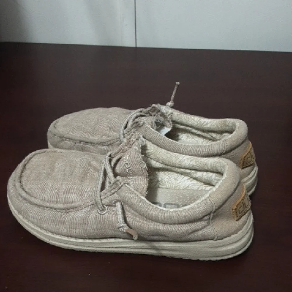 DUDE WALLY Youth Kids 12 Tan Casual‎ Shoes